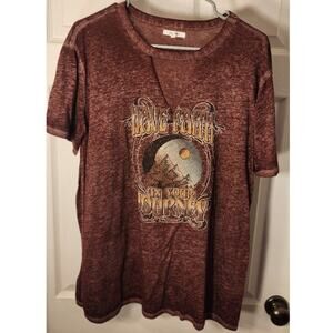 Maurices Have Faith in Your Journey Tee L Maroon Mountain Graphic